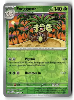 Exeggutor 103/165 Uncommon 151 Pokemon Reverse Holo Near Mint - Image 1