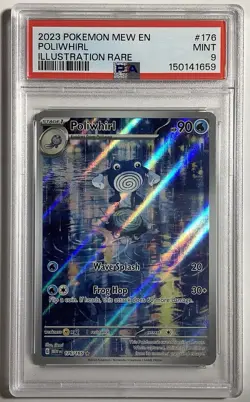 2023 POKEMON MEW EN-151 ILLUSTRATION RARE #176 POLIWHIRL PSA 9 - Image 1
