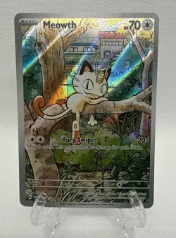 Pokemon TCG Meowth 106/094 Illustration Rare ME02: Phantasmal Flames NM - Image 1