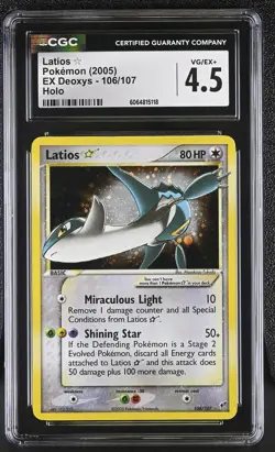 CGC 4.5 Latios Gold Star 2005 EX Deoxys 106/107 Holo Pokemon Card - Image 1