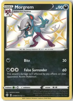 Morgrem, Pokemon Shining Fates: Shiny Vault Shiny Holo Rare, SV084/SV122 NM - Image 1