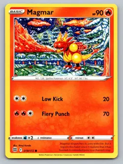 Pokemon TCG SWSH09: Brilliant Stars Magmar 019/172 - Image 1