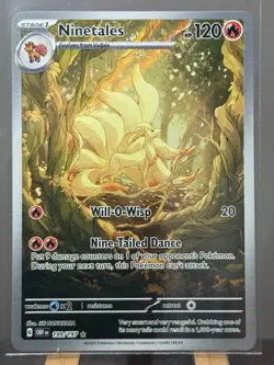 Pokemon Ninetails TCG Sv03: Obsidian Flames Holo Illustration Rare Card 199/197 - Image 1