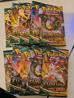 Pokemon TCG Evolving Skies Booster 10 Cards English 2022 Random pk design 10 pks - Image 1