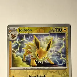 Jolteon 135/165 Pokemon TCG S&V 151 Reverse Holo Rare NM - Image 2