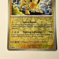 Jolteon 135/165 Pokemon TCG S&V 151 Reverse Holo Rare NM - Image 3
