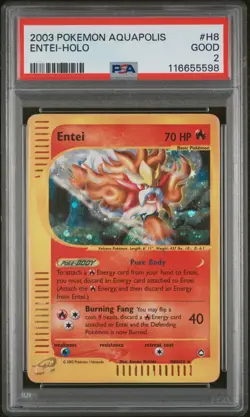 2003 POKEMON AQUAPOLIS #H8 ENTEI-HOLO PSA 2 - Image 1
