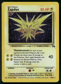 1999 Pokemon Fossil Zapdos 15/62 Holo Rare Unlimited English NM - Image 1