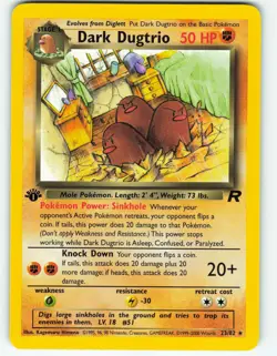 Dark Dugtrio - 1st Edition - 23/82 Team Rocket - Pokemon TCG - 2000 - Image 1