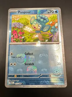 Panpour 017/086 Common Black Bolt Pokemon Reverse Holo master ball - Image 1