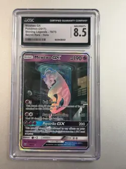 2017 Pokemon Shining Legends Mewtwo GX Secret Rare 78/73 CGC 8.5 - Image 1
