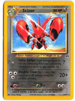 Scizor 29/75 Rare Neo Discovery Pokemon Unlimited - Image 1