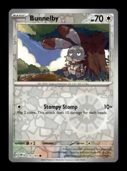 SV03: Obsidian Flames Pokemon TCG Bunnelby Common Reverse Holo - Image 1