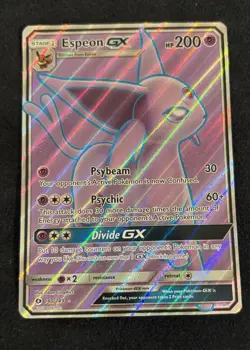 Pokemon TCG Espeon GX Full Art Ultra Rare Card 140/149 Sun & Moon Damage - Image 1