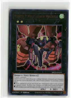 Yugioh Number 2: Ninja Shadow Mosquito MP25-EN291 Ultra Rare NM 1st Ed - Image 1