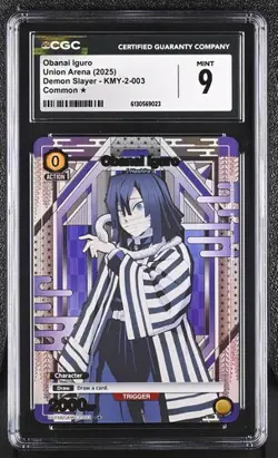 CGC Mint 9: Union Arena Demon Slayer UA01NC/KMY-2-003 Obanai Iguro C* - Image 1