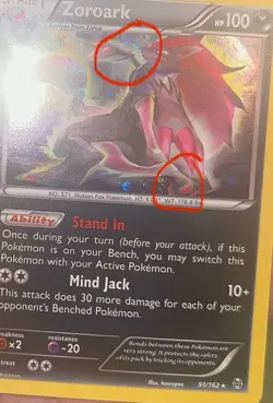 2015 Pokemon ZOROARK 91/162 BREAKthrough Cosmo Holo 2 HD GALAXY SWIRL MEW TAIL - Image 1