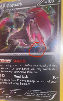 2015 Pokemon ZOROARK 91/162 BREAKthrough Cosmo Holo 2 HD GALAXY SWIRL MEW TAIL - Image 3
