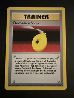 LP UK 4th Print 1999-2000 Pokemon DEVOLUTION SPRAY Card BASE Set 72/102 Non-Holo - Image 1