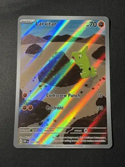 Pokemon Card Larvitar 203/197 Illustration Rare Obsidian Flames Near Mint - Image 1
