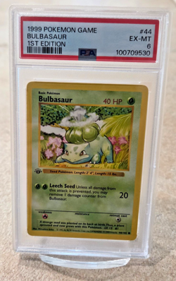 1999 POKEMON GAME 1ST EDITION BASE SET #44 BULBASAUR PSA 6 - Image 1