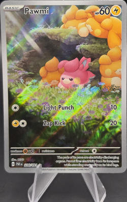 Pokemon Pawmi Illustration Rare SV: Paldean Fates 226/091 Holo EN 60HP 2024 - Image 1