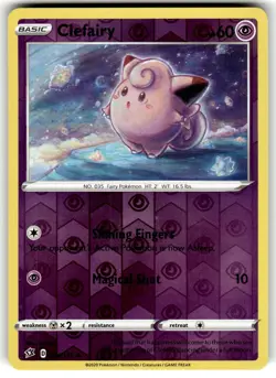 Clefairy 074/192 Common Rebel Clash Pokemon Reverse Holo Near Mint - Image 1