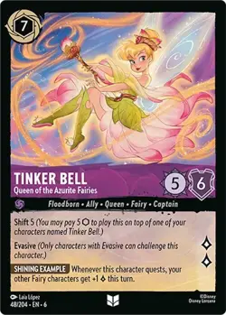 Disney Lorcana TCG Azurite Sea Tinker Bell - Queen of the Azurite Fairies 48/204 - Image 1