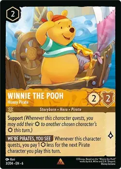 Disney Lorcana TCG - Azurite Sea - Winnie the Pooh - Hunny Pirate Rare 3/204 - Image 1