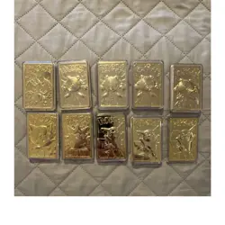 Nintendo Pokemon TCG 1999 23K Gold Plated Metal Cards Lot of 10. - Image 1