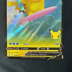 Pokemon TCG Surfing Pikachu v Celebrations Holo Ultra Rare Card 008/025 - Image 2