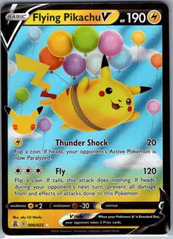 Flying Pikachu V 006/025 Celebrations - Pokemon Card - NM - Image 1