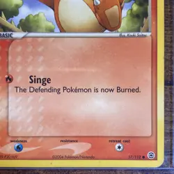 Pokemon : Charmander 57/112 Firered & Leafgreen Regular LP Top Loader - Image 4