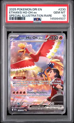 2025 POKEMON DRI EN-DESTINED RIVALS #230 ETHAN'S HO-OH EX PSA 10 - Image 1