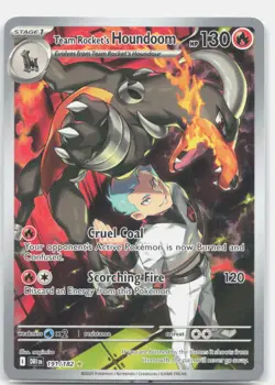 Team Rocket's Houndoom 191/182 Illustration Rare Destined Rivals Pokemon NM - Image 1