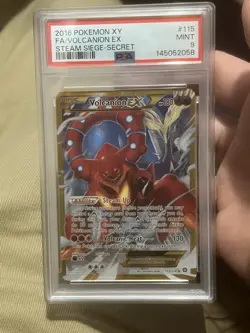Volcanion EX 115/114 Secret Rare XY Steam Siege Pokemon PSA 9 Free Shipping - Image 1