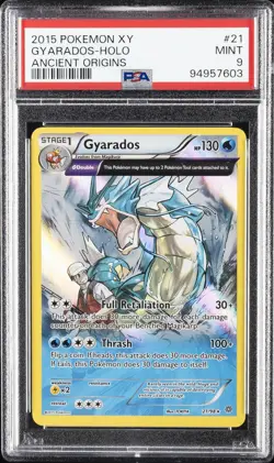2015 POKEMON XY ANCIENT ORIGINS #21 GYARADOS-HOLO PSA 9 - Image 1