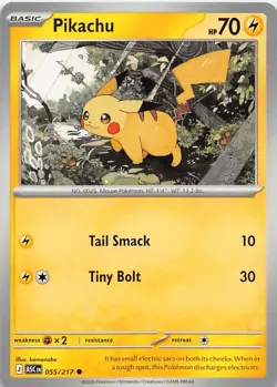Pikachu ASC 055/217 Common Non Holo Pokemon TCG - Image 1