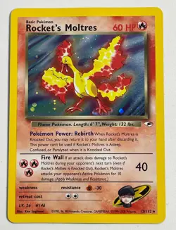 Pokemon Gym Heroes Rocket’s Moltres Holo Rare #12/132 - Image 1
