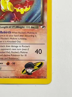 Pokemon Gym Heroes Rocket’s Moltres Holo Rare #12/132 - Image 5