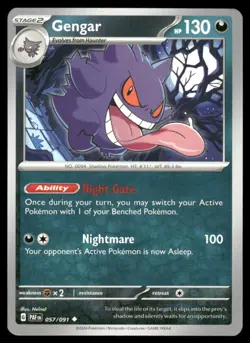 Gengar 057/091 Uncommon Paldean Fates Pokemon Near Mint - Image 1