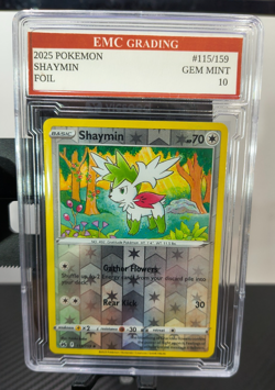 SHAYMIN #115/159 FOIL Pokemon 2025 Card GRADED 10 MINT TCG - Image 1