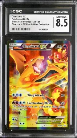 Charizard EX Red & Blue Coll. Full Art Pokemon Promo XY121 CGC 8.5 NM/MINT - Image 1