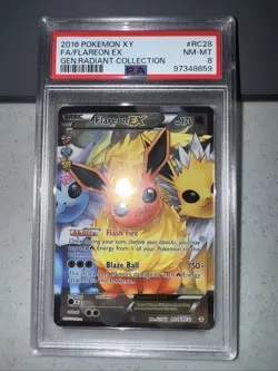 PSA 8 Pokemon NM-MT Flareon EX XY Generations Radiant 2016 Holo RC28/RC32 - Image 1