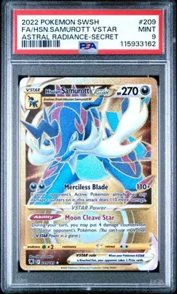 Hisuian Samurott VSTAR PSA 9 GEM MINT #209 Pokemon Astral Radiance FA/SECRET - Image 1
