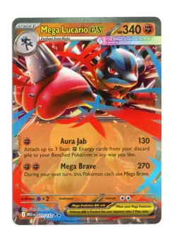 Mega Lucario ex 077/132 Double Rare Holo ME01: Mega Evolution Pokemon NM - Image 1