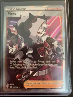 Pokemon Piers 187/189 Darkness Ablaze Sword & Shield FULL ART TRAINER - Image 1
