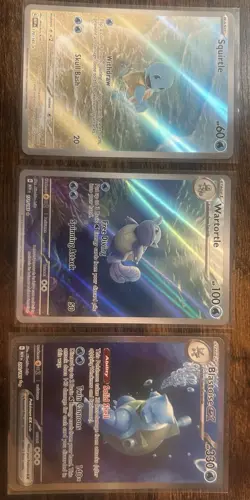 Pokemon TCG 151 Squirtle, Wartotle, Blastoise Full Evolution Set NM - Image 1