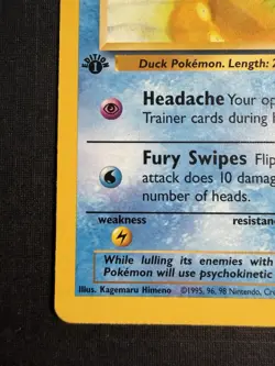 Pokemon TCG Psyduck Fossil 53/62 1st Edition 50 HP 1999 Wizards Regular RARE - Image 4
