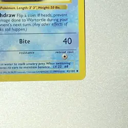 Wartortle Shadowless 42/102 Pokemon Base Set 1999 Nm- Lp++ - Image 4